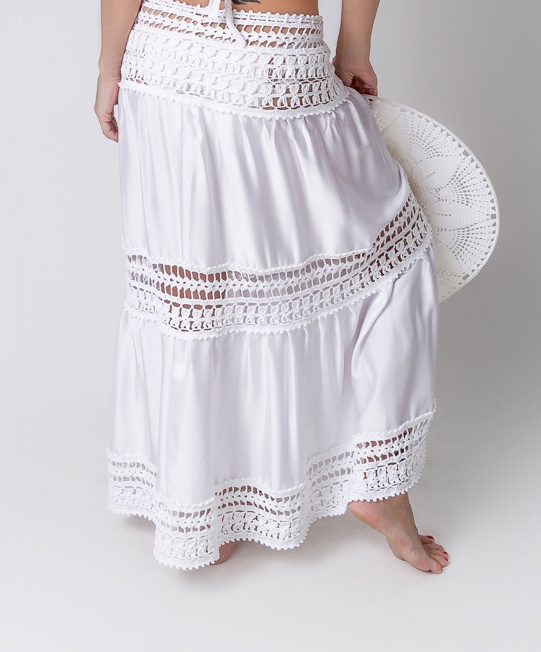 Angelina Midi Skirt/ White