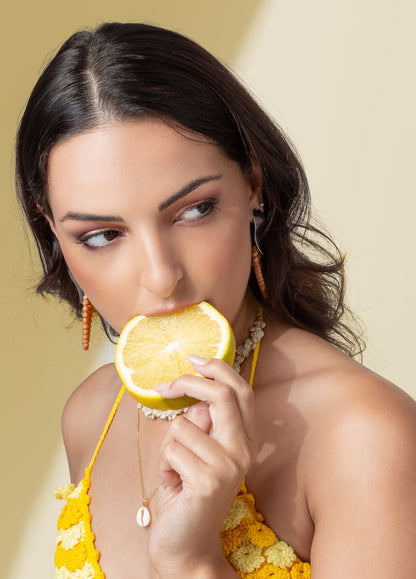 Seashore Dandelion Bikini Top / Yellow